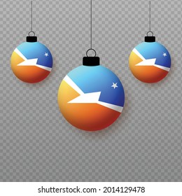 Realistic Tierra de Fuego Flag with flying light balloons. Decorative elements for national holidays.