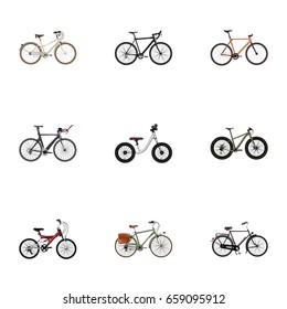 Realistic Timbered, Old, Equilibrium And Other Vector Elements. Set Of Bike Realistic Symbols Also Includes Timbered, Bmx, Postman Objects.