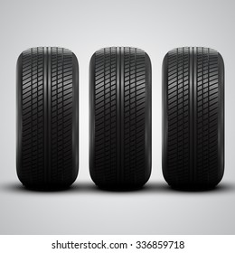 Realistic tires, vector