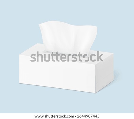 Realistic tissue set in box mockup. Vector illustration on colour background. Can be use for template your design, presentation, promo, ad. EPS10.