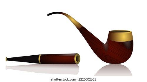 realistic tobacco pipe isolated on white 

background

