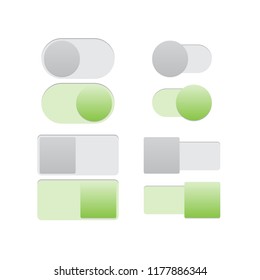 Realistic toggle switch button. On and off. Web design. Vector illustration EPS10. 