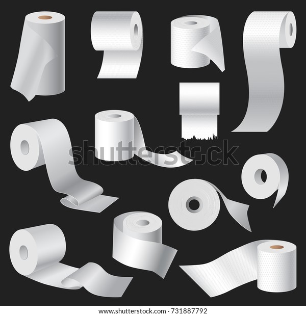 Download Realistic Toilet Paper Kitchen Towel Roll Stock Vector Royalty Free 731887792