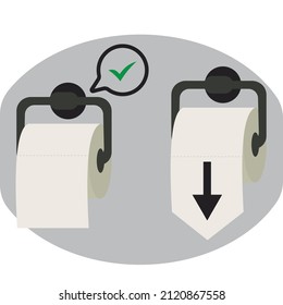Realistic toilet paper mockup set, isolated, blank white rolls.