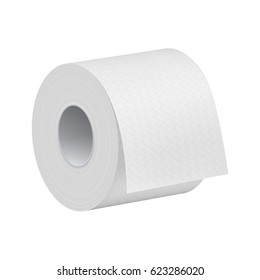 Realistic toilet paper roll mock up template isolated on white background vector illustration.