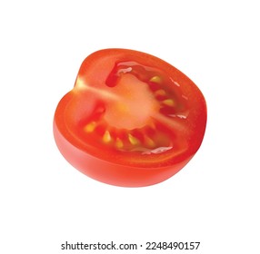 Realistic tomato composition with isolated vegetable image on blank background vector illustration