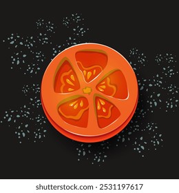 Ilustración vectorial realista de rodajas de tomate 