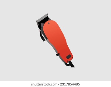 Realistic tools. Professional saloon accessories. Hygiene modern colorful electric and the original replacement air nozzle.  Hair clippers  Vector flat illustration, isolated on white background.