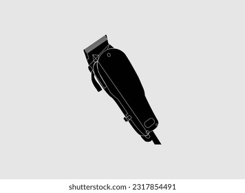 Realistic tools. Professional saloon accessories. Hygiene modern colorful electric and the original replacement air nozzle.  Hair clippers  Vector flat illustration, isolated on white background.
