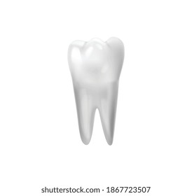 Realistic tooth anatomy composition with white tooth classic image isolated on blank background vector illustration