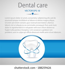 Realistic tooth. Dental care background.