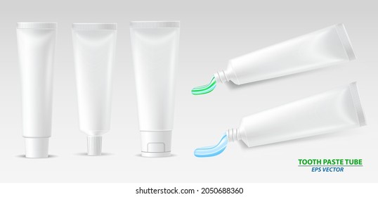 Realistic toothpaste, white background , tube of illustration toothpaste.
