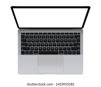 Realistic Top View Elegant Laptop Isolated Stock Vector (Royalty Free ...