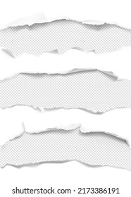 Realistic torn edge of the paper on a transparent background. Vector illustration element ready for your design. EPS10.	