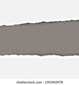 Realistic torn gray paper with space for your design on transparent background.