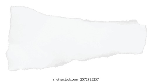 Realistic torn paper edge in vector format with a subtle texture ideal for modern digital collages scrapbook designs and vintage-themed artwork