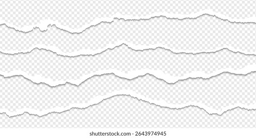 Realistic torn paper edges, vector illustration