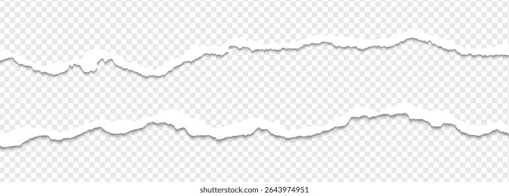 Realistic torn paper edges, vector illustration