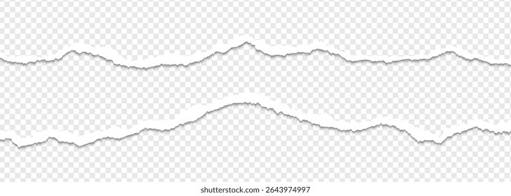Bordes de papel rasgados realistas, Ilustración vectorial