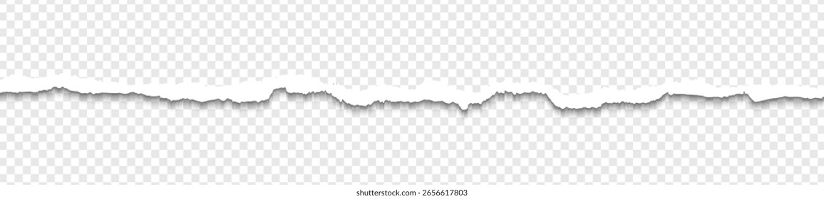 Realistic torn paper edges vector, paper strips