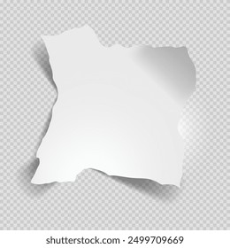 Realistic torn paper sheet. Ripped sheet of paper. Scrapbook edge, notebook tear or blank page.