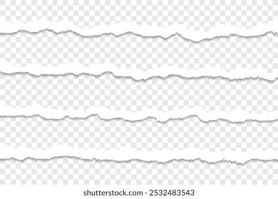Realistic torn paper strips with transparent background
