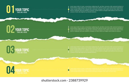 Realistic torn or ripped paper background for text message or social media advertising design. Company business infographic layout. Information flow chart or success marketing data presentation banner