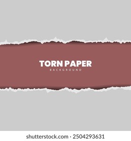 Realistic torn ripped paper in gray color, social media post