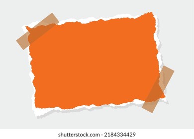 realistic torn ripper orange paper frame background