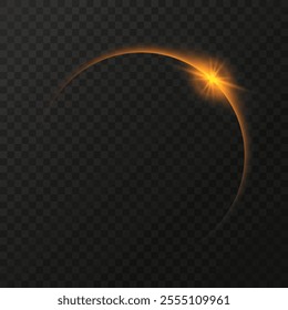 Realistic total solar eclipse with shining star