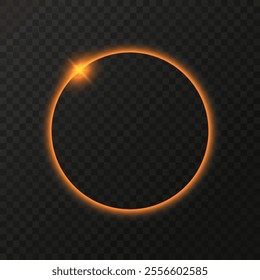 Realistic total solar eclipse with shining star