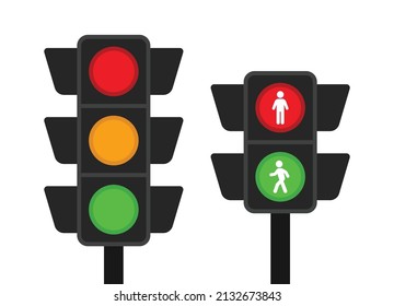 Realistic traffic lights icon vector illustration.