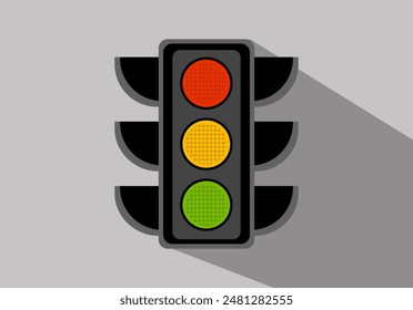 Realistic traffic lights icon vector illustration.