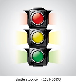 Realistic traffic lights isolated on white background,design concept for start up, business solutions,development and innovation, creativity, icon,Vector,eps10