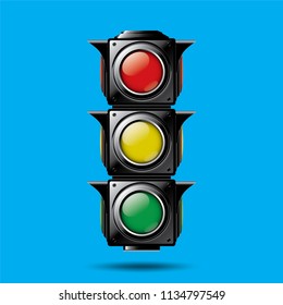 Realistic traffic lights isolated on background,design concept for start up, business solutions,development and innovation, creativity, icon,Vector,eps10