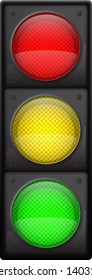 Realistic Traffic Lights, Isolated On White, EPS10 Vector