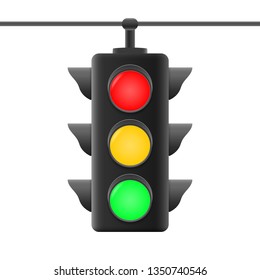 Realistic traffic road lights