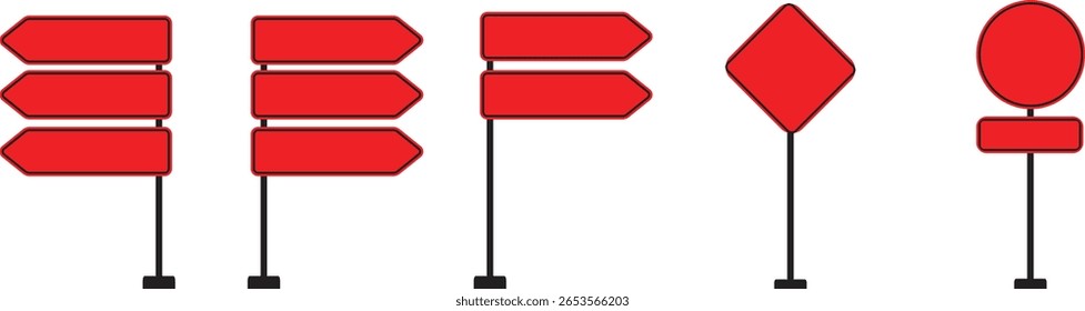 Realistic Traffic Sign Icon set.Realistic Road Signs Indicating Height Restrictions and Clearance Warnings, Displayed on Metal Pole.signs for information of road direction, maps, text or banner.