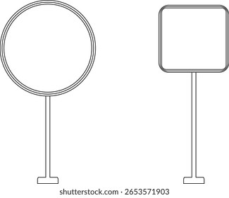 Símbolo de Tráfego Realistic line art Icon set.Realistic Road Signs Indicating Height Restrictions and Clearance Warning, Displayed on Metal Pole.sign para obter informações sobre a direção da estrada, mapa, texto ou faixa.