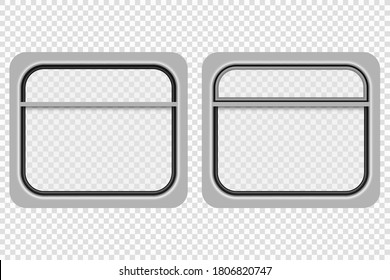 Realistic train transparent window isolated vector illustration