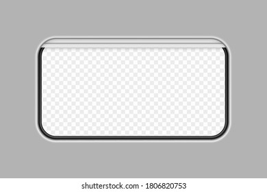 Realistic train transparent window isolated vector illustration