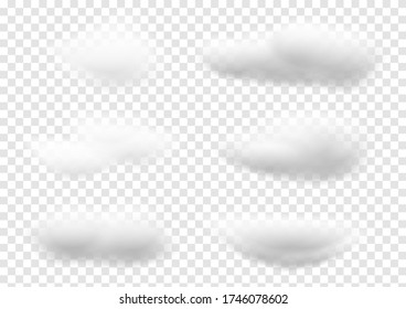 Realistic transparency cloud vectors isolated on white background ep38
