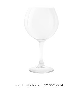Realistic transparency wine glass. Vector illustration isolated on white background. EPS10.