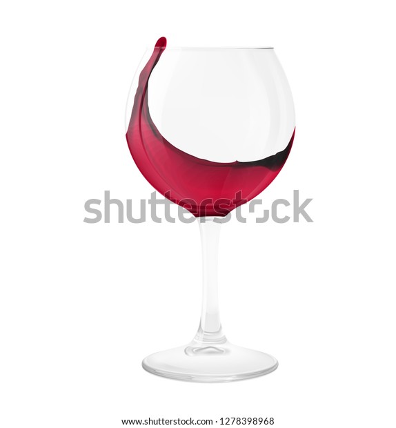 Realistic Transparency Wine Glass Vector Illustration Stock Vector