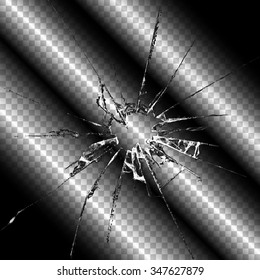 Realistic transparent broken glass seamless vector illustration