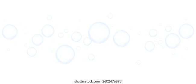 realistic transparent bubble icon set featuring glossy spheres, floating soap bubbles, and rainbow reflections. Perfect for decorative designs, water elements, and abstract visuals. Vector illustratio