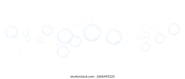 realistic transparent bubble icon set featuring glossy spheres, floating soap bubbles, and rainbow reflections. Perfect for decorative designs, water elements, and abstract visuals. Vector illustratio