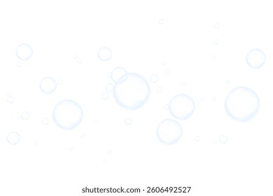 realistic transparent bubble icon set featuring glossy spheres, floating soap bubbles, and rainbow reflections. Perfect for decorative designs, water elements, and abstract visuals. Vector illustratio