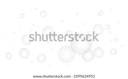 realistic transparent bubble icon set featuring glossy spheres, floating soap bubbles, and rainbow reflections. Perfect for decorative designs, water elements, and abstract visuals. Vector illustratio