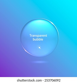 realistic transparent bubble on a light background. Vector illustration